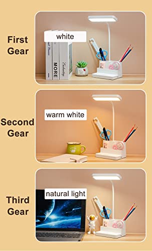 Table Lamp LED Desk Lamp with Pen Holder Function - Rechargeable USB Night Light