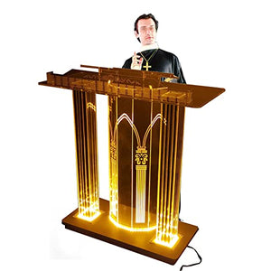 JOuan Acrylic Church Podium Stand with Wheels