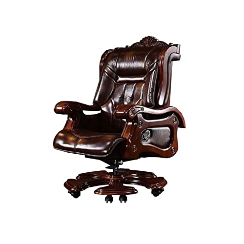 BKWJ Ergonomic Gaming Boss Chair with Footstool, Cowhide Reclining