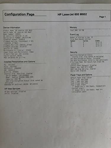 HP LaserJet Enterprise 600 Printer M602n (CE991A)