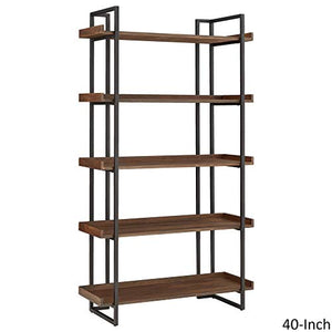 Inspire Q Corey Rustic Brown Etagere Bookcases by Modern 26-Inch Wide Bookcase