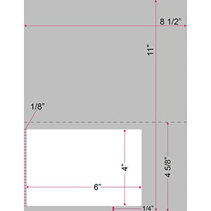 Mailing Labels - FC-0017 Label Sheets – 6" x 4" Label on a Full Perforated Sheet - can be Used as Personalized Labels, Custom Labels, Packing Slip, Shipping Labels, Label Sheets