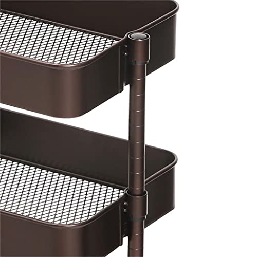 VejiA 3-Tier Metal Rolling Cart with Adjustable Shelves and Brakes