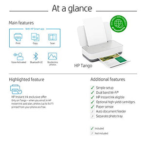 HP Tango Smart Wireless Printer – Mobile Remote Print, Scan, Copy, HP Instant Ink, Works with Alexa(2RY54A)