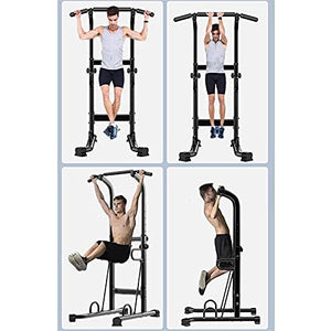 DSWHM Fitness Equipment Strength Training Dip Stands, Power Tower with Push-up and Workout Dip Station for Home Gym Strength Training