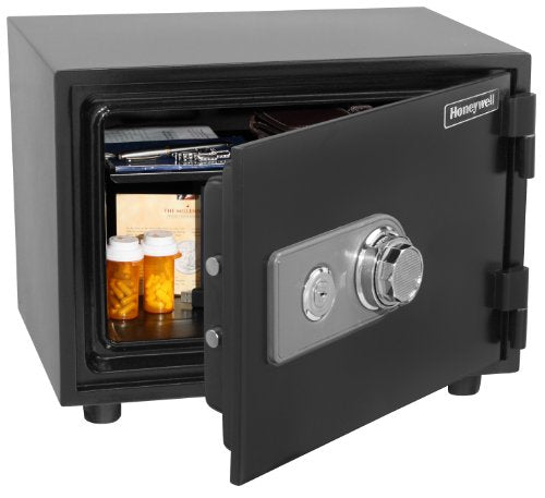 Honeywell - 2103 1 Hour Fireproof Water Resistant Steel Security Safe, 0.58-Cubic Feet, Black