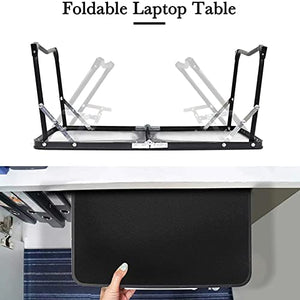 EYHLKM Foldable Laptop Table Desk Wood Grain Portable Notebook Stand Holder (Color : Black)