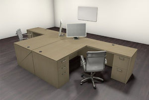 UTM Furniture Modern Executive Office Workstation Desk Set for Two Persons, CH-AMB-F20
