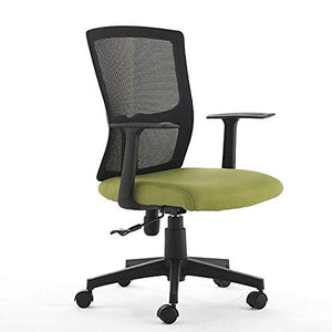 UsmAsk High-Back Mesh Ergonomic Drafting Chair with Adjustable Foot Ring and Arms (Black/Green)