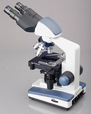 AmScope B120A Siedentopf Binocular Compound Microscope, 40X-1600X Magnification, Brightfield, LED Illumination, Abbe Condenser, Double-Layer Mechanical Stage