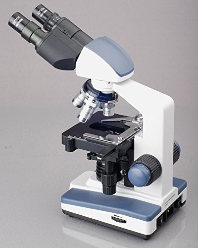 AmScope B120A Siedentopf Binocular Compound Microscope, 40X-1600X Magnification, Brightfield, LED Illumination, Abbe Condenser, Double-Layer Mechanical Stage