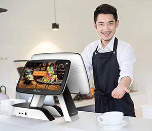 MEETSUN All in One POS Cash Register 15'' Touch Screen Windows PC with Built-in 2 1/4'' Thermal Receipt Printer for Restaurant Businesses SET03