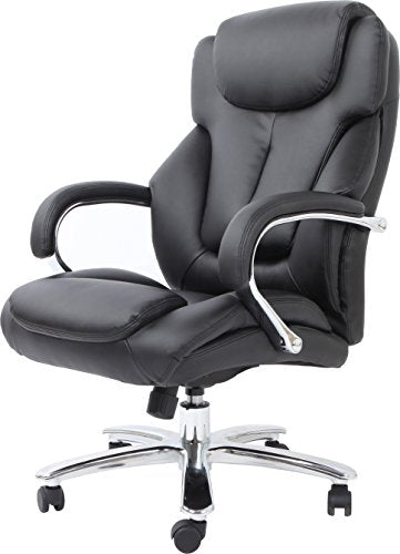 Comfort Products Admiral III Big & Tall Executive Leather Chair, Black