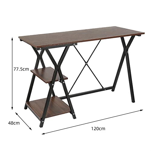 Laptop Desk 47.2" Simple Portable Office Desks PC Desk with Storage Shelves Home Office Laptop Desk Multifunctional Writing Table, Easy to Install Home Office desks
