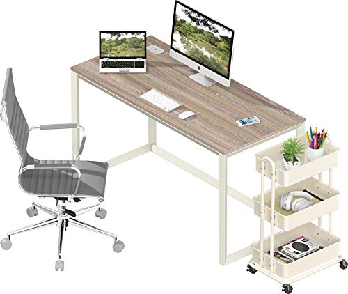 SHW Triangle-Leg Home Office Computer Desk, Oak