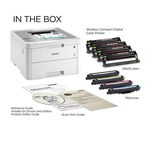 Brother HL-L3210 USB & Wireless Digital Color Laser Printer for Home Business Office - Single-Function: Print Only - 600 x 2400 dpi, 250-Sheet Large Capacity, BROAGE Printer Cable