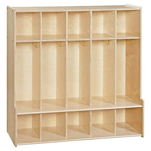 Contender 5-Section Coat Locker With Bench & Cubby Storage For Kids, Backpack Organizer With Cubbies Storage For Daycare, Preschool, Kindergarten, Montessori & Home
