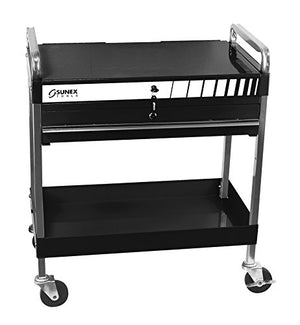 Sunex Tools Service Cart with Locking Top and Drawer, Black