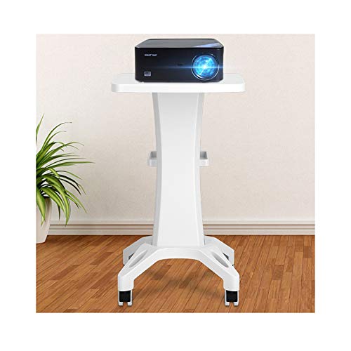 zxb-shop Projector Bracket White Projector Stands, Multifunction Video Projector Floor Tables on Wheels | Moveable Laptop Trolley, On Caster Wheels Projector Stand for Studio