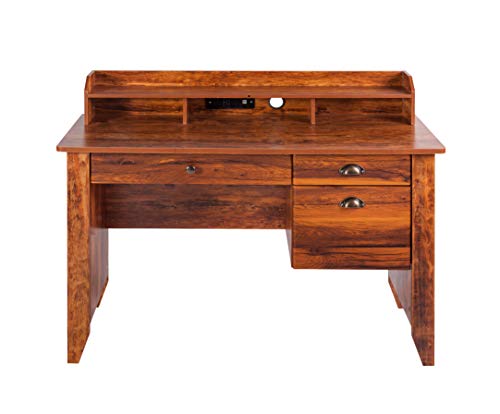OneSpace Eleanor Executive Desk, Golden Cherry