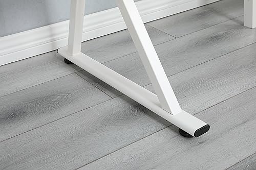 Lifeand Adjustable Tempered Glass Drafting Printing Table, Large, White