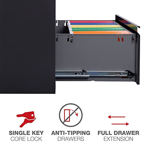 Alera 25503 2-Drawer Lateral File Cabinet - Charcoal, Legal/Letter-Size