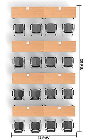 Team Tables 16 Person Folding Training Meeting Seminar Classroom Tables with Power+USB Outlet