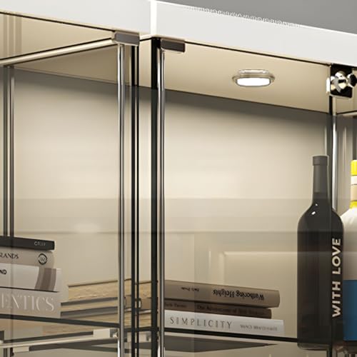 CraftThink LED Bookcase Display Cabinet for Toys/Models, Black 49"L x 15.5"W x 76.5"H