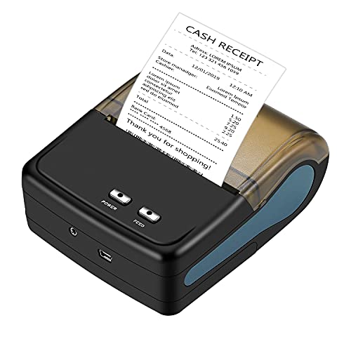 80mm Bluetooth Thermal Receipt Printers, Mobile Portable Printer,impresora térmica ESC/POS Printer, with Android/Windows Devices for Office and Small Business (80mm Black Receipt Printers)