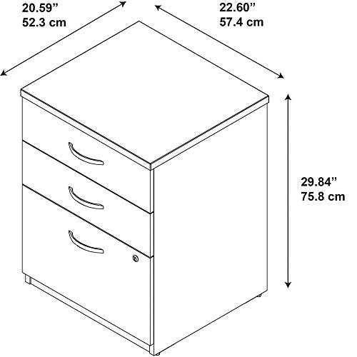 Bush Business Furniture Series C Elite 24W 3 Drawer Pedestal in Hansen Cherry