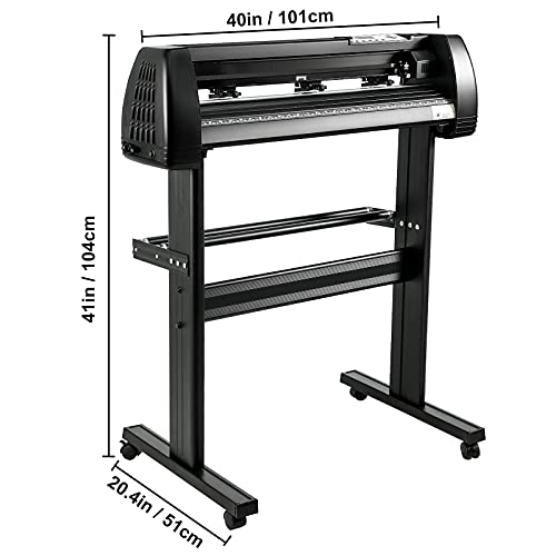VEVOR Vinyl Cutter Machine 34 Inch Paper Feed Cutting Plotter Bundle Adjustable Force & Speed Vinyl Printer, LCD Display Windows Compatible Sign Making kit with Signmaster Software, Supplies, 3 Blades