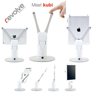 KUBI Classic Telepresence Robot, Web controlled Video Conferencing Robotic Desktop Tablet Stand with Far End Camera Controls for iPad, Galaxy, Android & Windows Tablets, Conformable Mount fits most Tablets from 7 - 10.5" in Portrait or Landscape