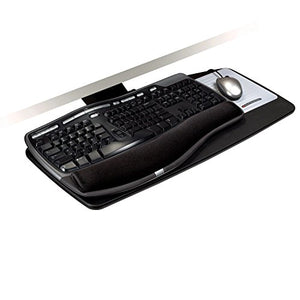 3M Keyboard Tray, Just Lift to Adjust Height and Tilt, Sturdy Tray Includes Gel Wrist Rest and Precise Mouse Pad, Swivels Side to Side and Stores Under Desk, 23" Track, Black (AKT90LE)