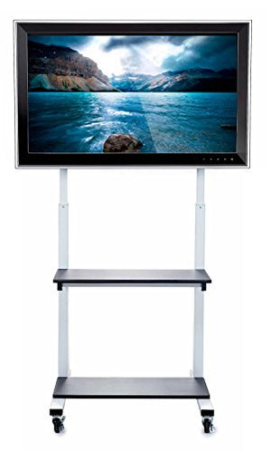 Luxor Crank Adjustable Flat Panel TV Cart with 2 Shelves