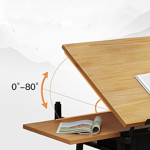 FLaig Adjustable Drafting Table with Drawers, Art Desk for Painting