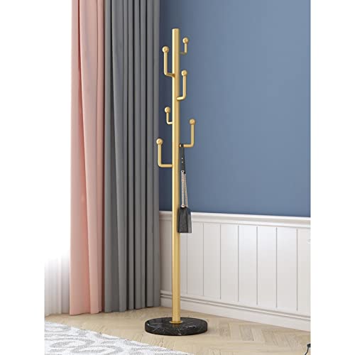 BinOxy Freestanding Marble Coat Rack - Gold Color