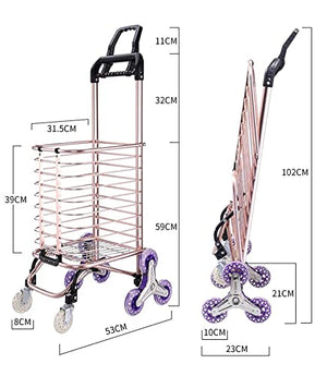 NeAFP Large Folding Shopping Cart with Swivel Wheels and Stair Climbing Feature