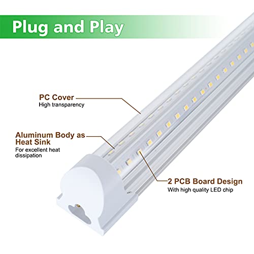 HOLDWILL 48 Pack T8 LED 2FT 24W Integrated V-Shaped Tube Light - White Daylight 6000k