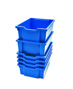 Gratnells Callero Plus Library Cart with 6 Deep F2 Cyan Blue Trays