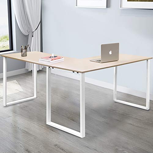 Zebery Corner Computer-Desk Office Desk L-Shaped Compact Folding Desk Large Computer Desk PC Laptop Study Gaming Table Workstation for Home and Office