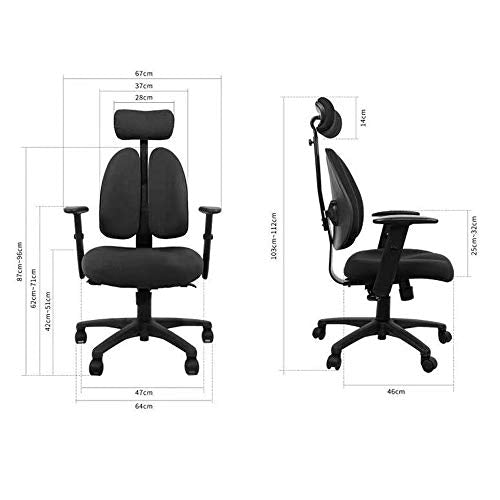 SKUAI Executive Office Chair with Adjustable Armrest - Red