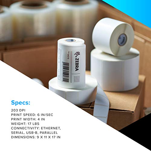 Zebra ZT230 Thermal Transfer Industrial Printer 203 dpi Print Width 4 in Serial USB Parallel ZT23042-T01100FZ
