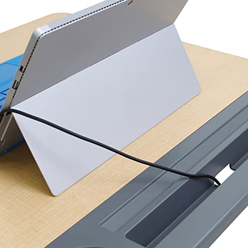 Ergotron Mobile Standing Desk - Adjustable Height Small Rolling Laptop Computer Sit Stand Desk - Maple