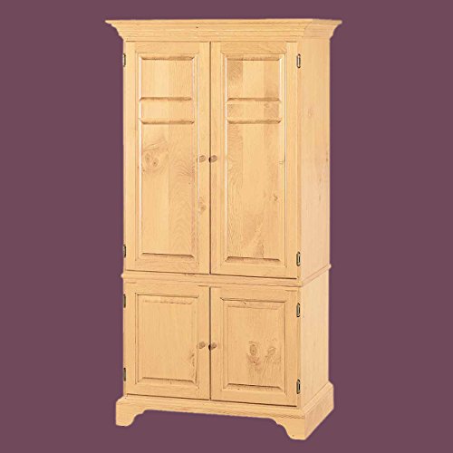 Renovator's Supply Natural Solid Pine Computer Armoire Cabinet Easy Assembly Armoire Desk