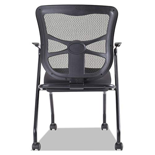 Alera ALEEL4914 Elusion Mesh Nesting Chairs, Black (Case of 2)