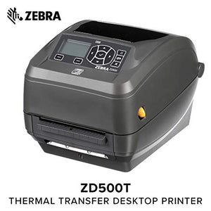 Zebra - ZD500t Thermal Transfer Desktop Printer for Labels and Barcodes - Print Width 4 in - 203 dpi - Interface: Wifi, Bluetooth, Ethernet, Serial, Parallel, USB - ZD50042-T01A00FZ