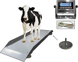 SellEton SL-929 Livestock & Cattle Alleyway Scale - Animal Weighing Equipment for Cows, Cattle, Horses, Goats, Sheep, Pigs - - 5000 lbs x 1 lb