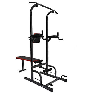 2021 Upgrade Power Tower Dip Station with Bench, Pull Up Bar Dip Station, Height Adjustable Pull Up Tower for Home Gym Strength Training Exercise Workout Equipment, 660lbs MAX Weight Capacity