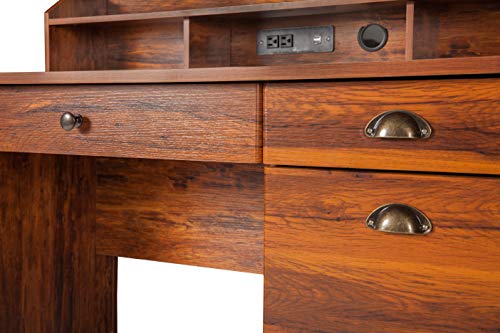 OneSpace Eleanor Executive Desk, Golden Cherry