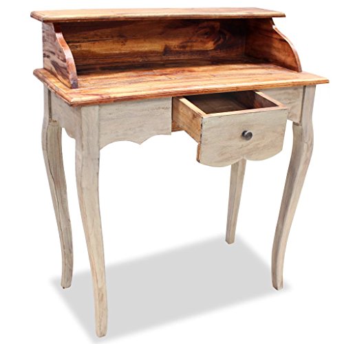 H.BETTER Writing Desk Workstation Antique-Style Office Student Table Home Office Desks Computer Desk 31.5"x15.7"x36.2"